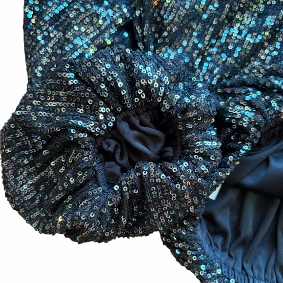 Elegant Sequin Blouse - Black - Picture 7 of 7
